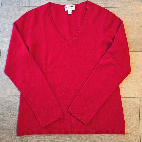 Charter Club Red Cashmere Sweater Medium - Picture 1 of 6